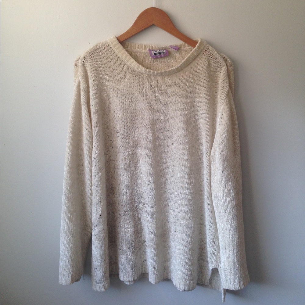 White oversized sweater